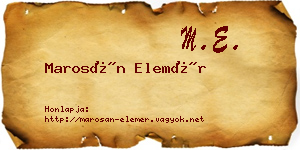 Marosán Elemér névjegykártya