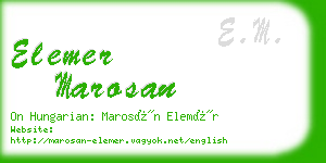 elemer marosan business card